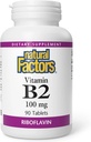 Naravni dejavniki - Vitamin B2 Riboflavin 100 mg, Podpora za energijo in normalno presnovo, 90 tablet