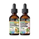 BIO KRAUTER Maca Root Ashwagandha Tincture 2 Fl. Oz. & Korejski Panax Ginseng Tincture 2 Fl. Oz.