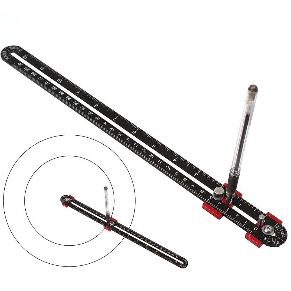 300mm orodje za obdelavo lesa, velik kompas za obdelavo lesa, Carpenter Compass Vladar označevanje gage krog označevanje orodje za inženirja Carpenter (črna)
