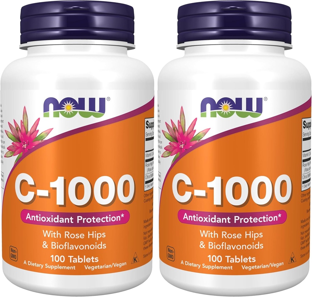 Zdaj dopolnila, Vitamin C-1.000 z Rose HIPS & Bioflavonoidi, Antioksidant zaščita*, 100 tablet (Pack po 2)