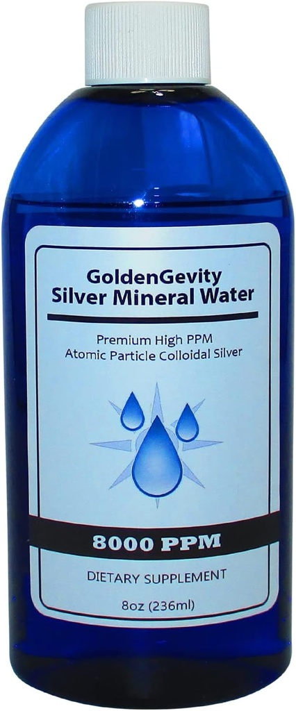 8000 PPM Premium Coloidal Silver - Visoka PPM Tekoča sled Mineralna Imunska podpora Dodatek 8 oz. (236 ml).
