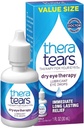 TheraTears Suhe očesne terapije Lubrikantne kapljice za oči Dvojno pakiranje, (2 x 30ml steklenice) + 1,0 Fl Oz steklenica