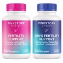 Pink Stork & Blue Stork Njegova in njena rodovitnost paket: Plodnost dopolnila za ženske, plodnost dopolnila za moške, plodnost prenatalni vitamin, Vitex, Inositol, Folat, Vitamin B6, 60 Kapsule