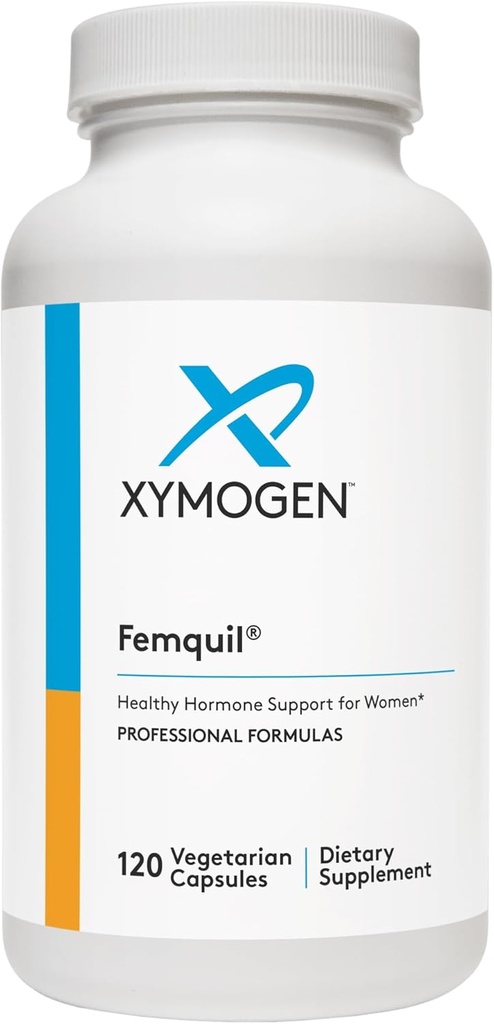 XYMOGEN Femquil - Spodbujanje Hormonsko ravnovesje za ženske - Biološko aktivni metilfolat + Dim dodatek - Lahko pomaga olajšati skupno menopavzo & PMS simptomi - Aid antioksidant aktivnost (120 kapsul)