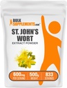 BulkSupplements.com St. John's Wort Extract - St. Johns Wort dodatek, Zeliščni dodatek za Mood - Vegan & Gluten Free, 600mg na Serving, 500g (1,1 lbs) (Pack of 1)