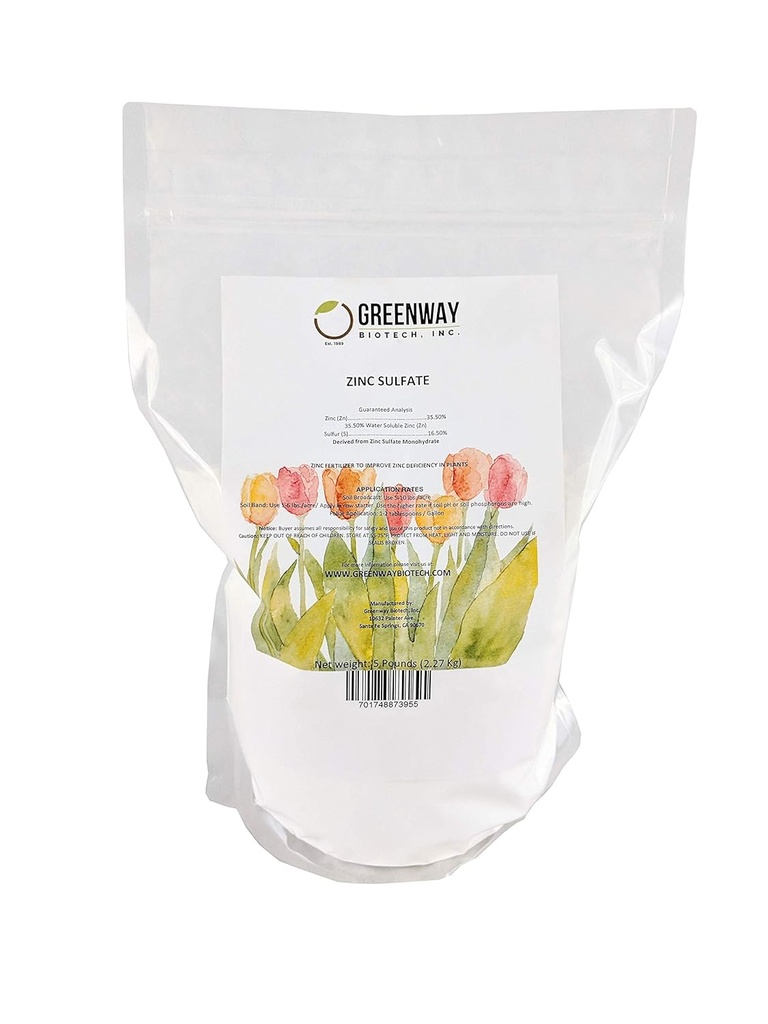 Greenway Biotech, Inc. cinkov sulfat v prahu 35,5% monohidrat Plus 16,5% žveplo (5 funtov)