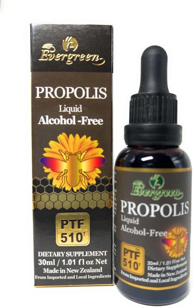 Evergreen Propolis Tinktura brez tekočega alkohola 30ml PTF1170 (vsebuje 1170 Propolis Flavonoid) Izdelano na Novi Zelandiji