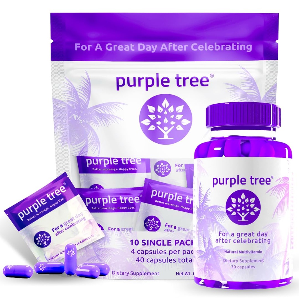vijolično drevo Po-celebration Wellness Steklenica + komplet komplet Combo, Jetrna podpora, Hitra hidracija, Replenisher telesa 