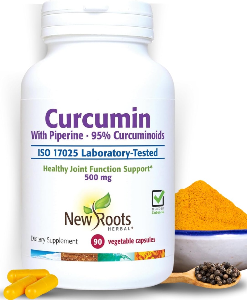 NOVE ROOTS HERBAL kurkumin dodatek 500mg z ingver in črno papriko ekstrakt - 20x boljša absorpcija 