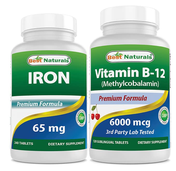železo 65 mg in vitamin B12 6000 μg
