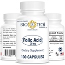 Bio-Tech Pharmacal Folic Acid (20 mg, 100 števk)