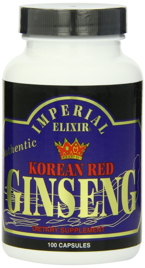 Imperialni eliksir, korejski rdeči ginseng, 600 mg, 100 kapsul