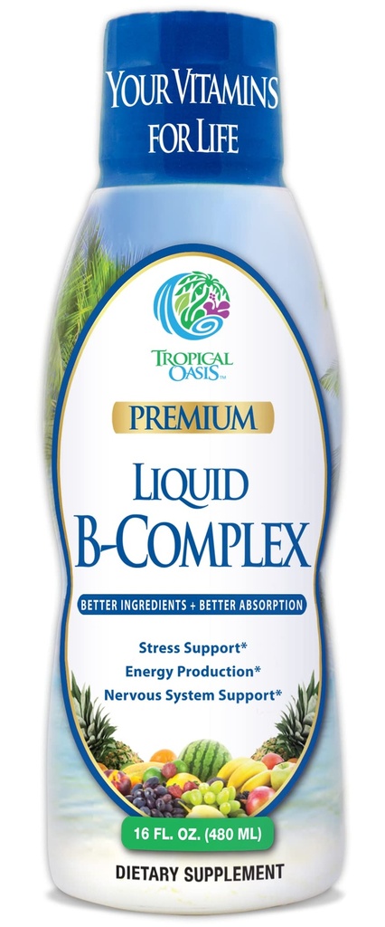 Premium Tekoči B kompleks Vitamin- hitro absorbiranje Tekoči B- Complex dodatek w/ vseh 8 B-vitamini, PLUS napaja zeliščna mešanica w/ Ginseng, Ginkgo, in Eleuthero Root - Vegan, NON- GMO - 16oz, 32 Serv
