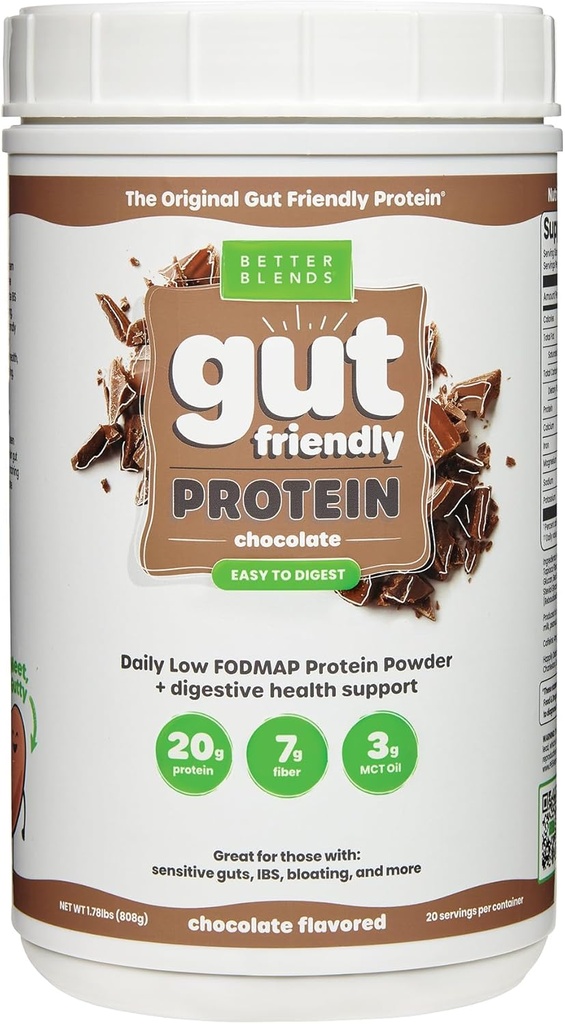 Kolagen Peptide in Ovseni proteini v prahu- Nizka FODMAP Certified, Dnevnik-free, Soy-free, 100% Gut-prijateljski in ne-Bluating, Original Chocolate, 20 Servinges