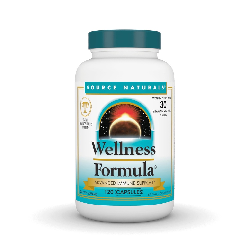 Source Naturals Wellness Formula, Advanced Immune Support*, Bio-Uvrščeni vitamini in rastlinska obramba - Imunies System Support Supplement & Immunity Booster - 120 kapsul