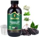 Immunia Elderberry Sirup pomaga okrepiti imunski sistem. Bezgove jagode Koncentrirajte se z Starejšo rožo, Timom in Peppermint. Brez dodanega sladkorja. Okusen okus. 24 dni/steklenica. (pak)