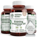 Natural Nutra Evening Primrose Oil Supplement from Maščobne kisline, Živčno zdravje, Pomaga zmanjšati mehurčke kože, Balance telo secretions, spodbujanje zdravja srca, koža jasnost, 500 mg, 90 Mehkužci