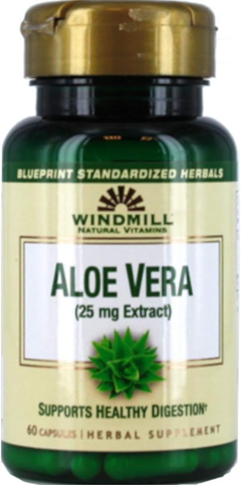 Naravni vitamini vetrnice Aloe Vera (25 mg ekstrakt) 60 kapsul (paket po 1)