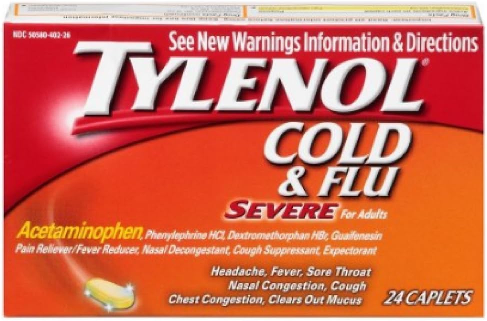 Tylenol Cold & Flu Sever velikost 24ct Tylenol Cold & Flu Sever 24ct