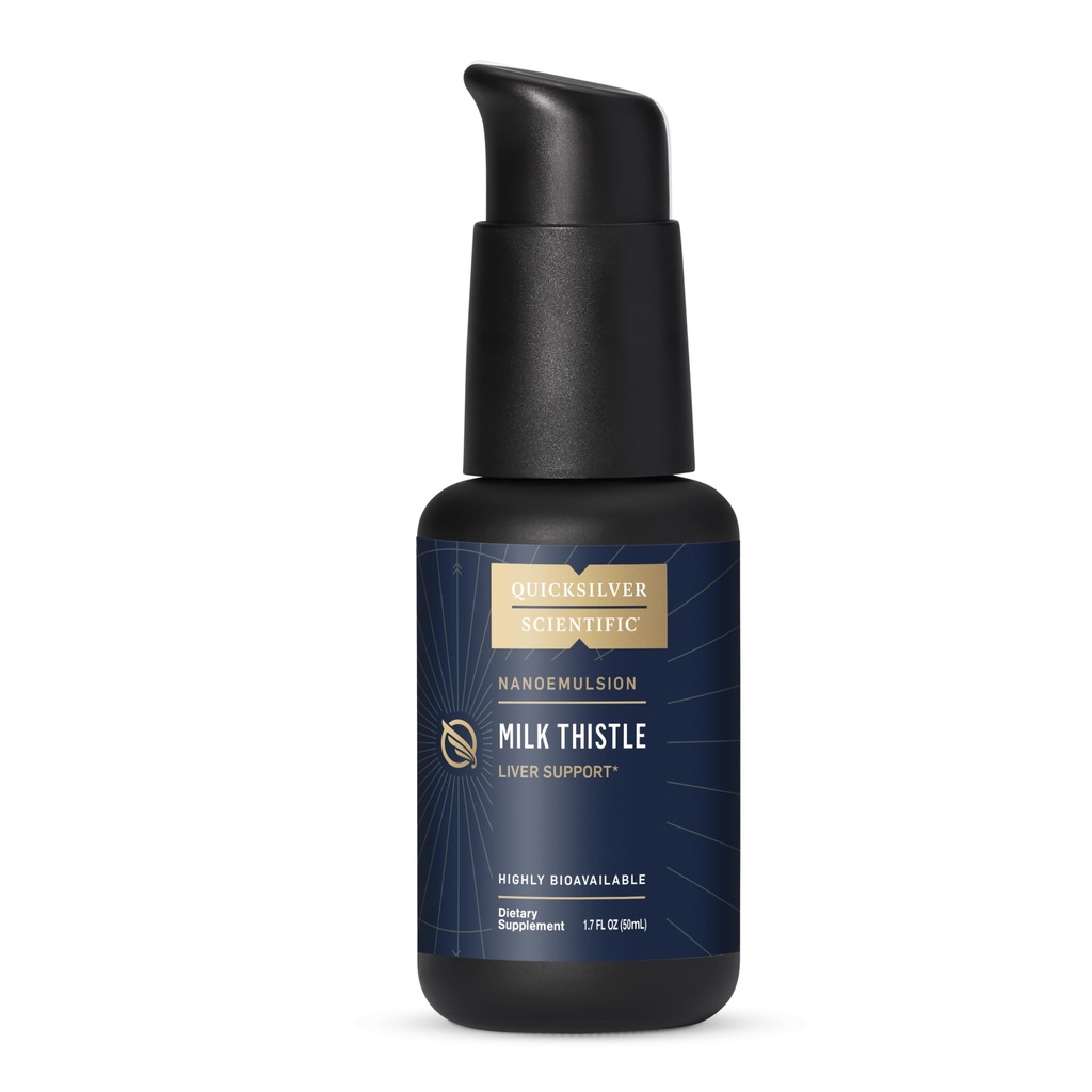 Quicksilver Scientific Nanoemulgified Milk Thistle - Silymarin Tekoči z liposomskim sistemom za dovajanje - Imuni, Detox + Podpora za čiščenje jeter (1.7oz / 50ml)