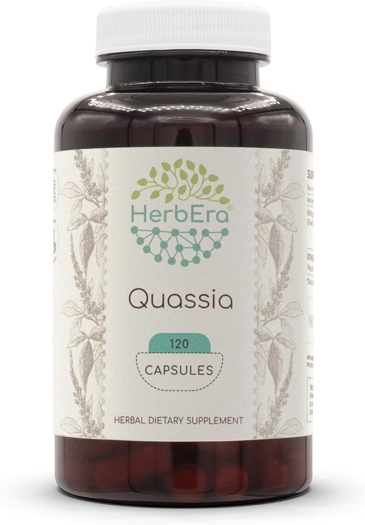 HerberEra Quassia 120 kapsul, 500 mg, Wildcrafted Quassia (Quassia Amara), posušene sklede (120 kapsul)