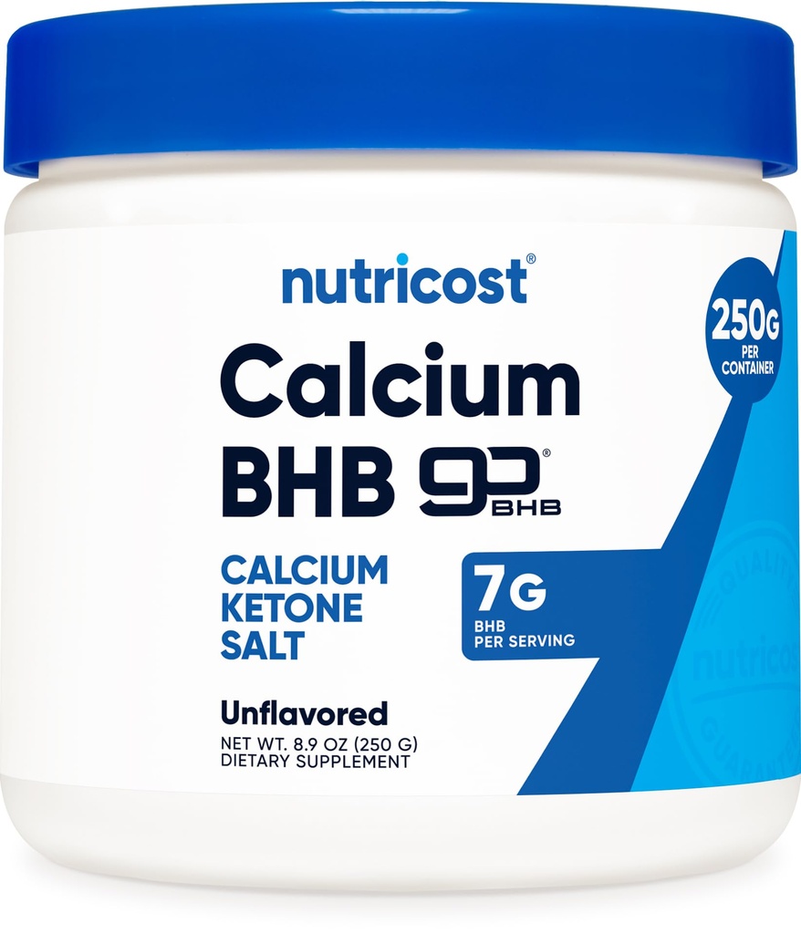 Nutricost kalcij BHB (250g) nearomatizirana - kalcijeva ketonska sol - brez glutena