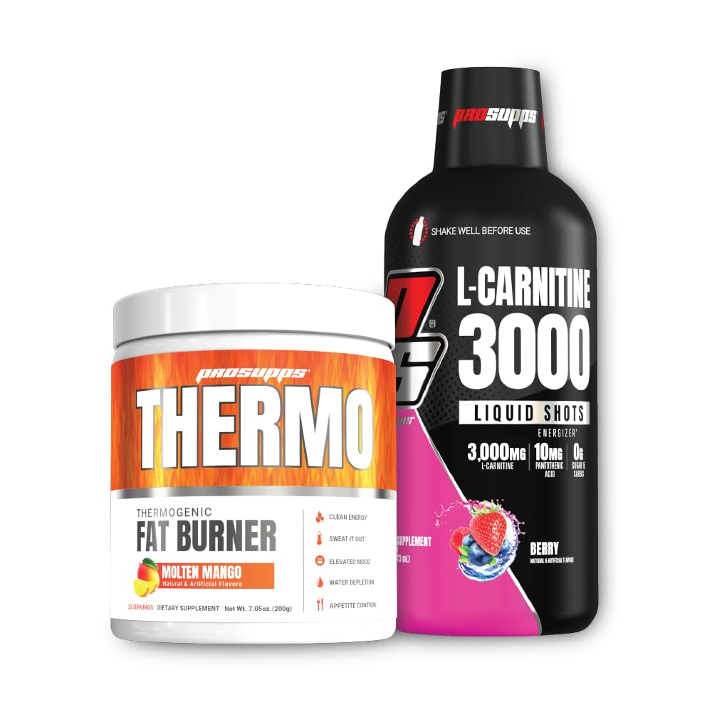 PROSUPPS Termogenski termogenski powder molten mango in 3000 L-karnitin Berry - Upravljanje s težo in pred vadbo - Energija, Mood, Nadzor apetita