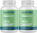 BESTVITE Vitamin B-2 (Riboflavin) 400 mg (240 vegetarijanskih kapsul) (120 x 2) - brez stearat - veganski - brez GSO - brez glutena