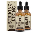 Krepko vikinško olje za moške - 2 Fl Oz, paket 2, Vanilla Scent - naravno Derivad balzam z mandeljnom, Čajno drevo, Argan & Jojoba olje za rast, mehčanje in vlaženje
