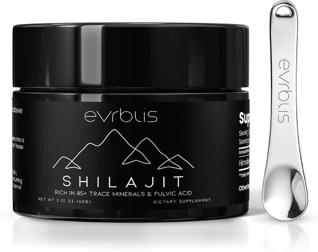 Čisti himalajski organski shilajit resin, Max Potency Gold stopnje Shilajit dodatek za moške in ženske Naravna energija Boost & Imunska podpora z 85+ Trace Minerals & Fulvic Acid (60 Grams, 120 Serving).
