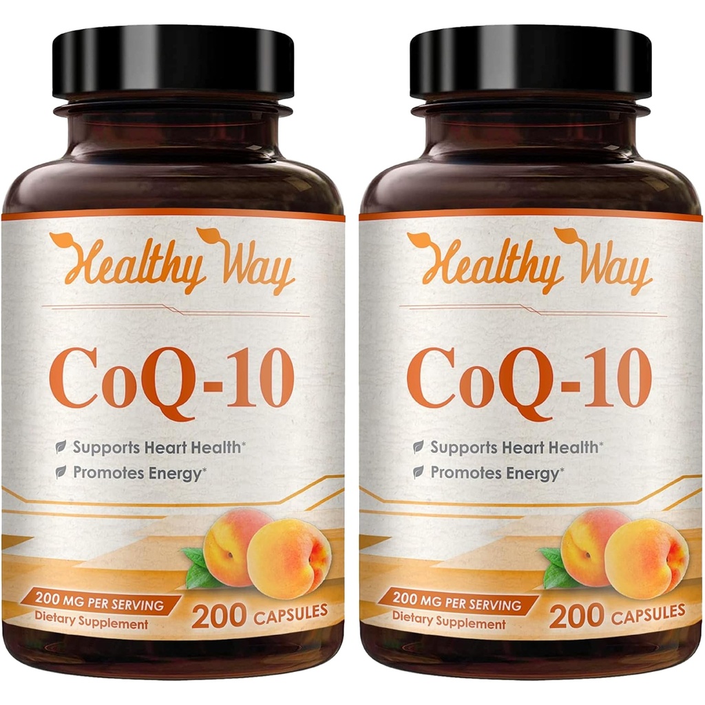 Koencim Q10 200 mg CoQ10 dodatek - enkrat dnevno Coq 10 200 mg prašek kapsule za zdravo srce antioksidant in energijska podpora - ne-GMO hitra absorpcija Ubikinon Q10 koencim (400 Servingov)