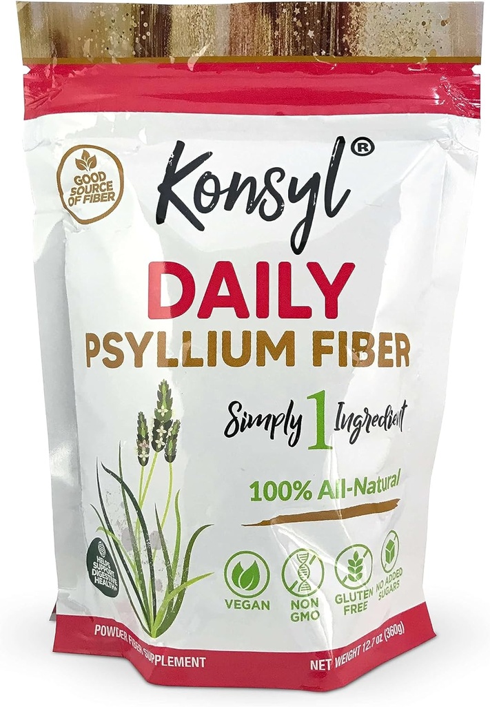 Konsyl Daily Psyllium Fiber 360g / 12.7oz - Non-GMO, Vegan, Keto-prijateljski, Fiber Supplement Powder - Podpira Prebavno zdravje
