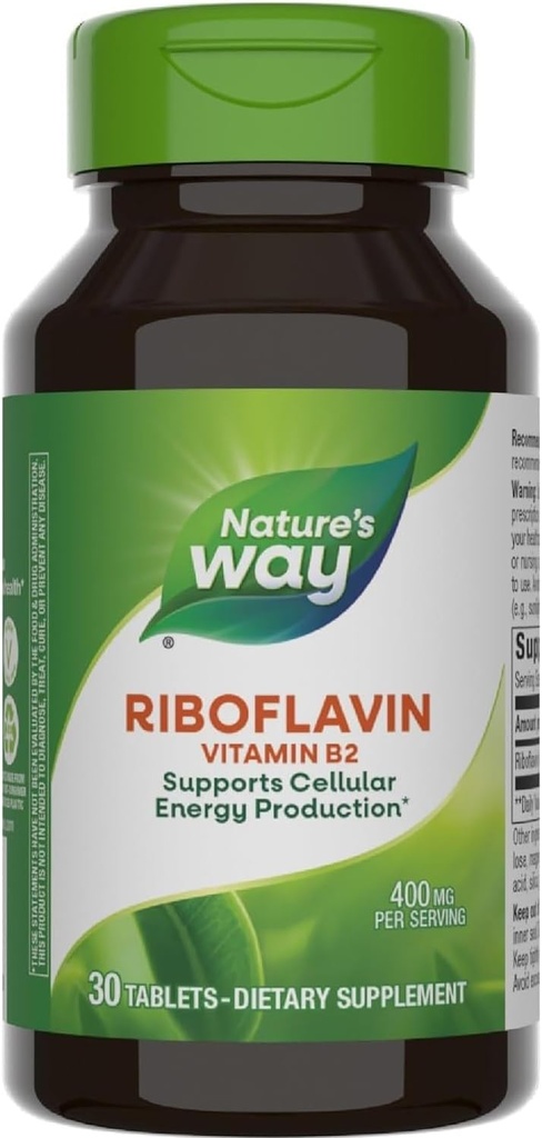 Naravna pot Riboflavin Vitamin B2, 400 mg na odmerek, pakiranje po 3