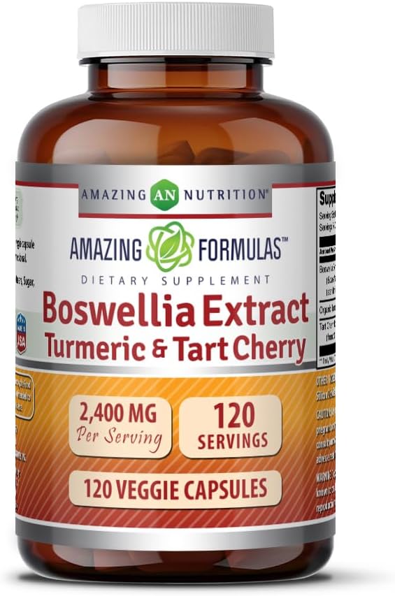 Osupljive formule Boswellia Extract Turmeric in Tart Cherry 2400mg Veggie kapsule 