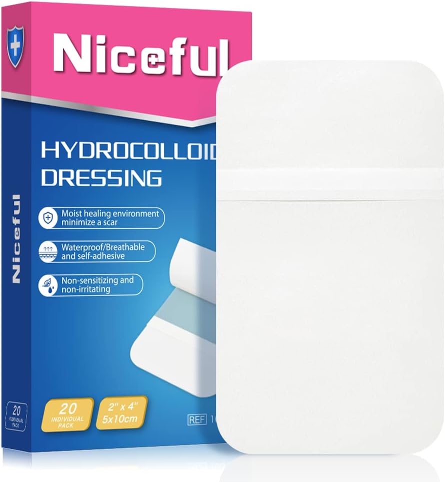 20 Count Hydrocololoid Bandages 2 x 4 v, velike rane obleko zdravljenje Bandages za rane, vodoodporne Bandage velike