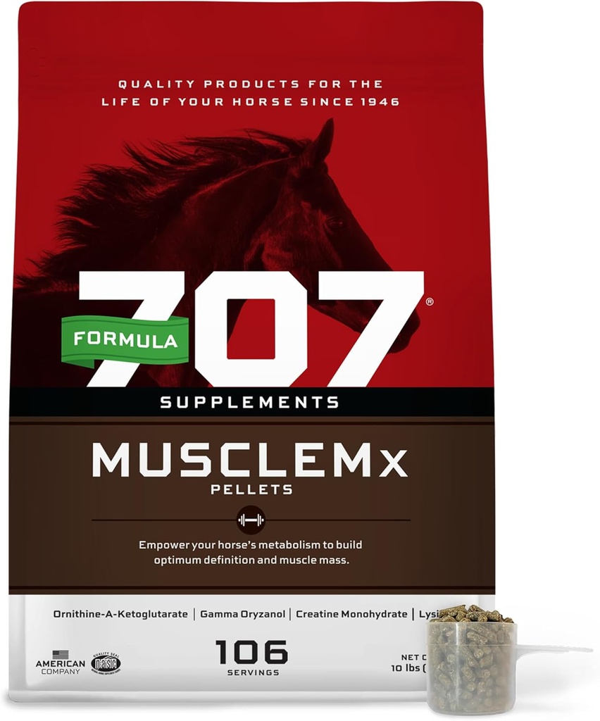 Formula 707 MuscleMx Equine Dopolnilo, 10 lb Bag – kondicioniranje podporo in mišice graditelj za konje z lizine, Gama Oryzanol, Creatine & OKG