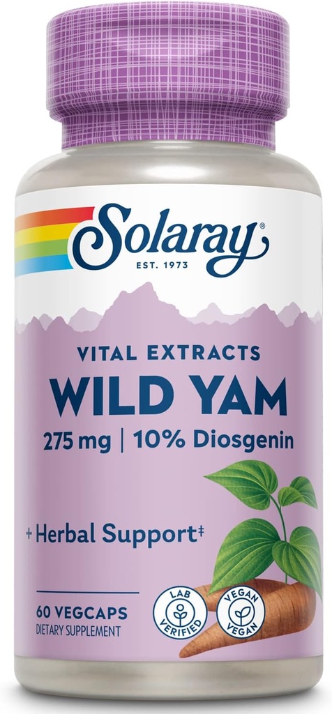 SOLARAY Zajamčena Potence Wild Yam Root Extract korenski ekstrakt, Veg Cap (Btl-Plastic) 275mg 