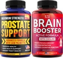Podpora prostate za podporo moških in nootropičnih možganov - Made in USA - Saw Palmetto kapsule - Bacopa Monnieri & DMAE dodatek