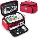 CURMIO Small Medicine Shramba Prazna, Prva družinska pomoč Box, Pill Bottle Organizator za nujne medicinske potrebščine, rdeča (samo Bag, Patent nerešen)