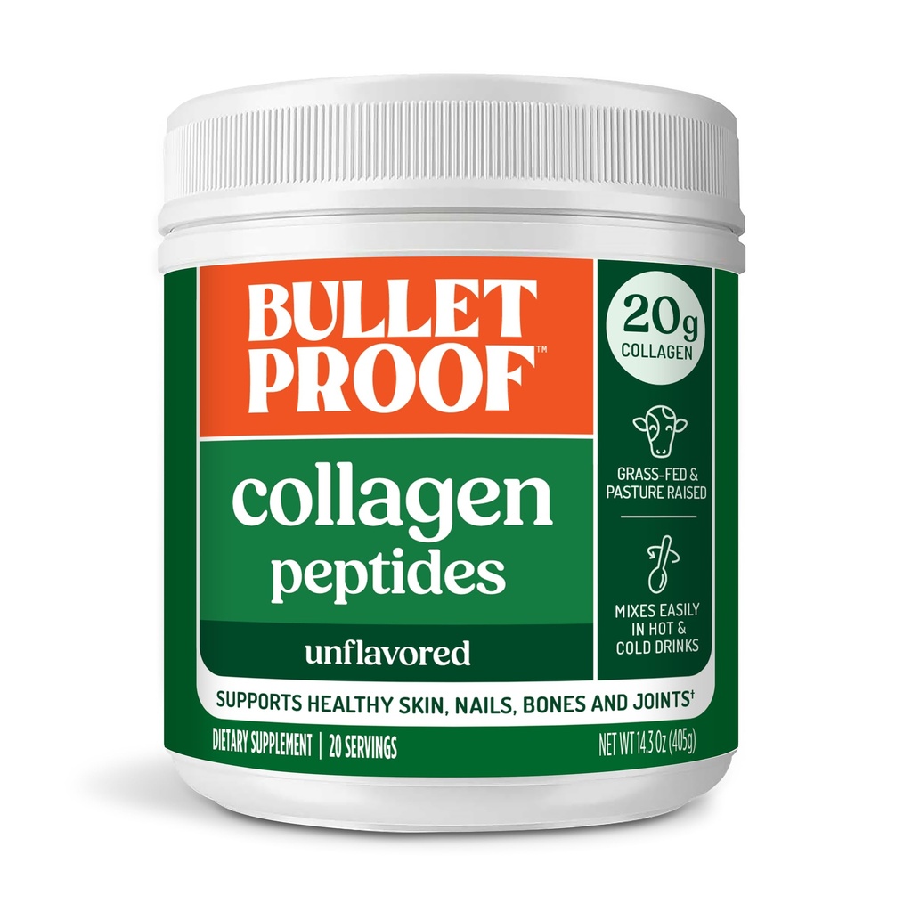 Neprebojni Nearomatizirani kolagen peptidi v prahu z MCT oljem, 14.3 Ounces, Grass-Fed kolagen proteini za kožo, kosti in skupno podporo, Pasture dvignjena, brez dodanih hormonov