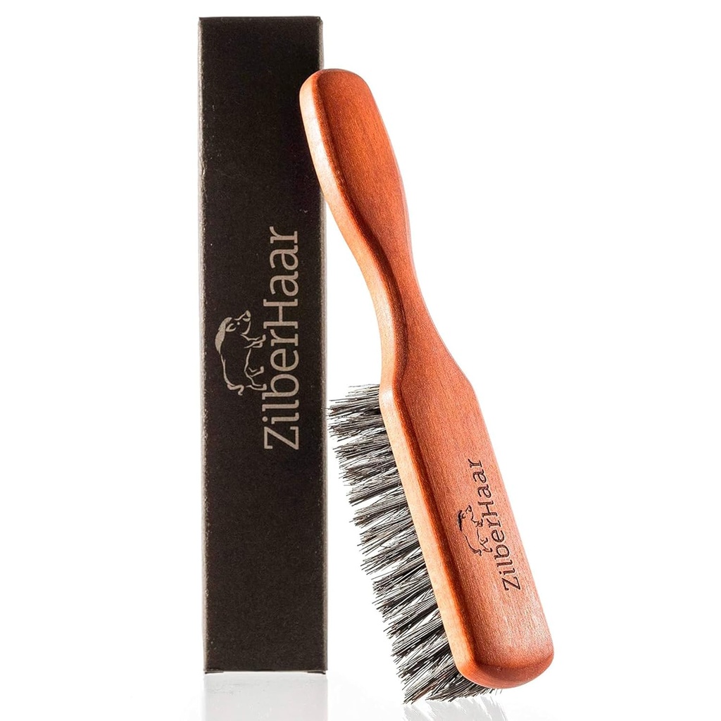 ZilberHaar Redna Brada Brush - Soft Boar Bristles - Brada nego krtačo za moške - Ravna in spodbuja rast brade - Deluje z Brada olja in Balzami - Bistveno za brado kompleti