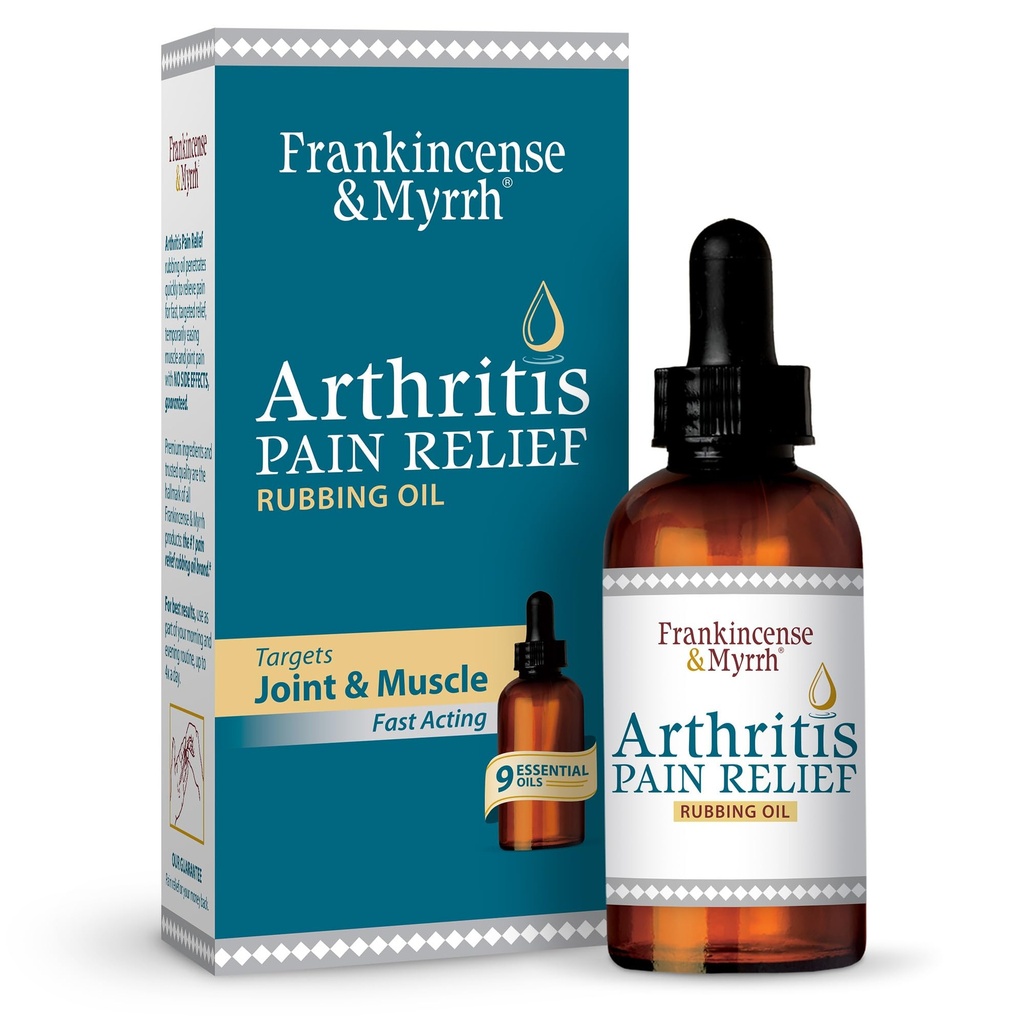Frankincense in mirrh Artritis bolečine Relief Rubbing olje – Artritis bolečine Reliever z Frankincense Essential olje za išias, spodnji del hrbta, vratu, roke, kolena, sklepov in ramen, 2 fl.oz. - 1 pakiranje