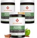 ACTIVATEDAYOU Jutro Popoln dnevni Wellness Zeleni Superhranska pijača Mešanica za Gut Health w/Prebiotics, probiotiki, antioksidanti, zelena superživila, 10 milijard CFUs (3 Pack, Apple Cinamon)