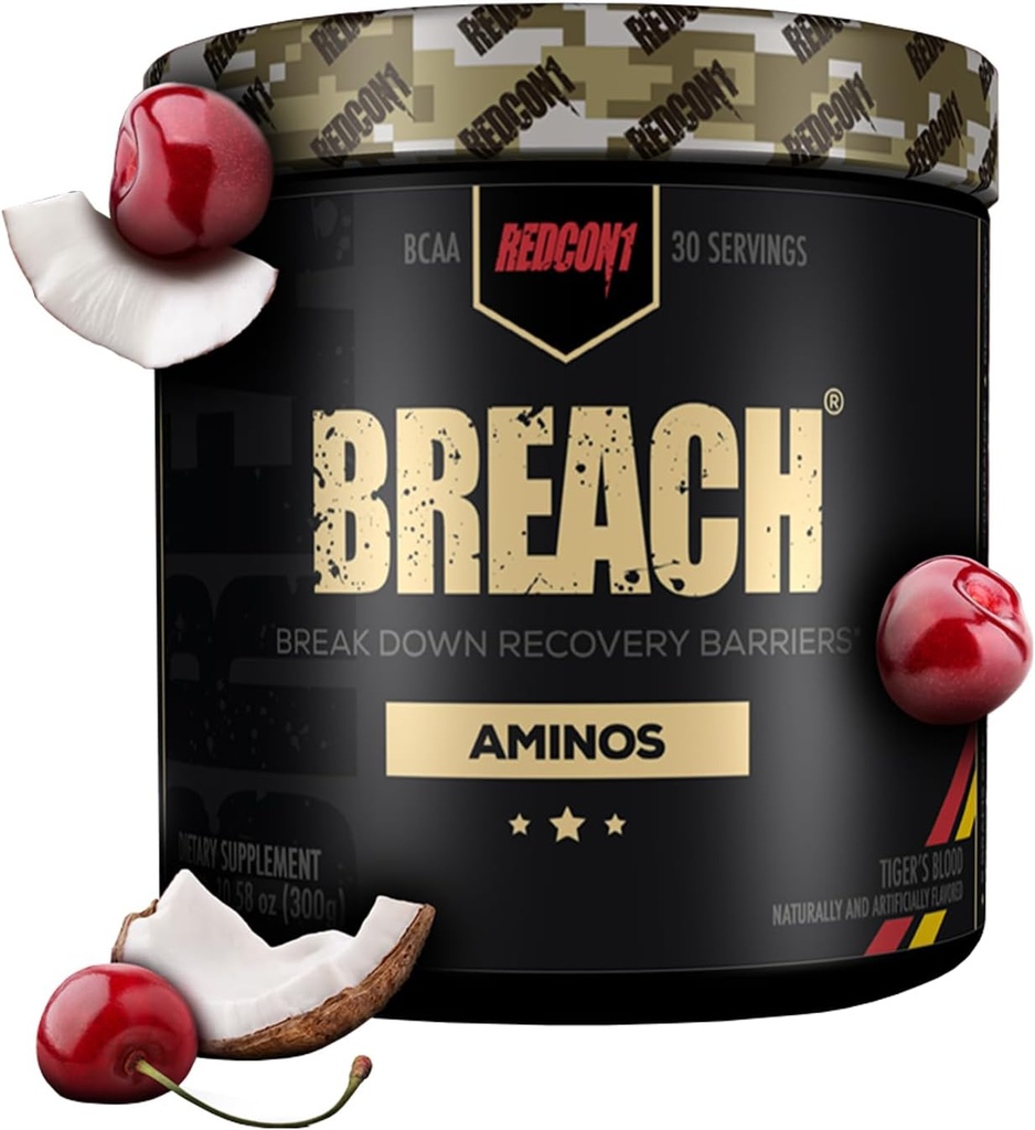 REDCON1 Preboj BCAA, Tigrova kri - Keto Prijazno + Brez sladkorja Esencialne aminokisline za okrevanje - vsebuje BCAA L-levcin, L-izolevcin in L-valin (30 servivov)