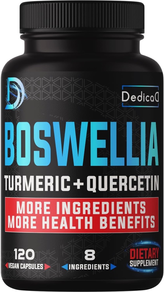 Boswellia Serrata - Blend Turmeric, Quercetin, Citrus, Ginger, Bela Willow, Alfalfa - podpora Kartilage, Imunsko zdravje in zdravje telesa - 120 kapsul