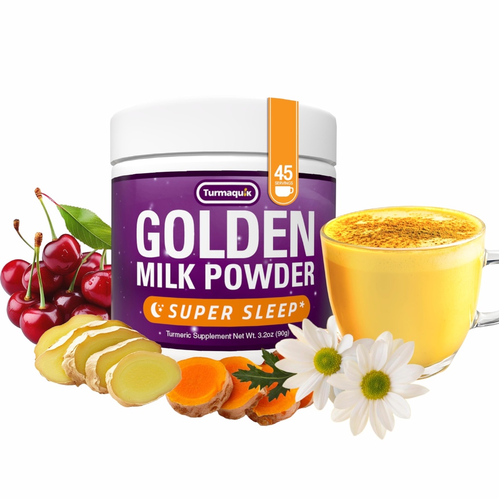 Turmaquik 3.2 Ounce Organic Golden Moon Mleko v prahu - Super spanja mešanica z Melatonin, Valerian, Kamilice, Lemon Balm, Kurkumi, Ingver, Črni Pepper, Curcumin, Cimet in Kardamom