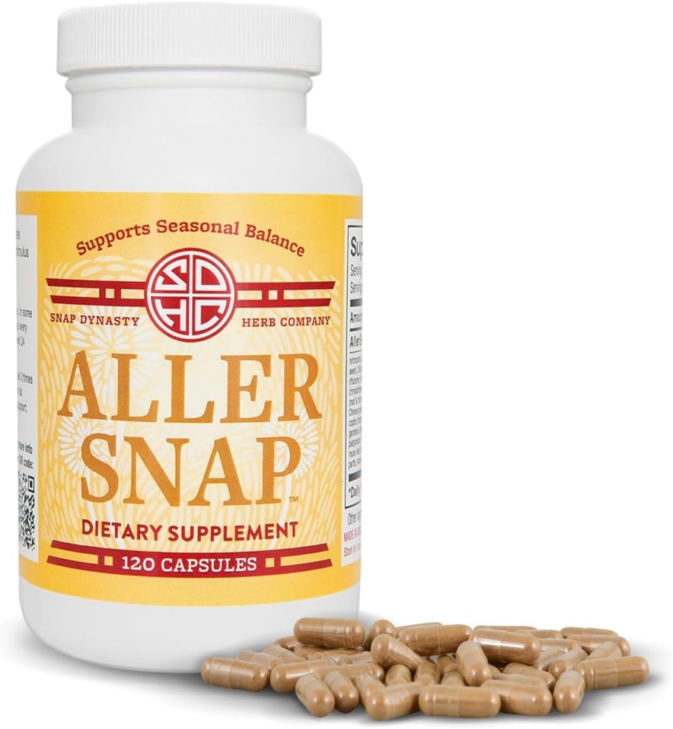 Snap Dynasty Aller Snap - 120ct kapsule, pakiranje z 1 - rastlinsko sezonsko podporo za zdravo histaminski odziv, dodatek za podporo histaminu, brez kontraindikacij
