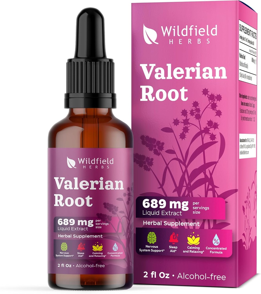 Valerian Root Extract Kapljice 1000mg (Valeriana officinalis) Zeliščni dodatek Absorbji boljše kot kapsule, 2 mesec dobava, 84 Serving, Alkohol brez tinkture - 2 Oz, pakiranje po 1