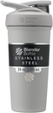 BlenderBottle Sport Insulated Stainless Shaker Steklenica z žico Whisk, 24-ounce, Grey – Beljakovine Shake & Hidracija za športnike & Fitness Enthusiasts, enostavno mešanje, ohranja pijače hladno, zaklenjeno Lid