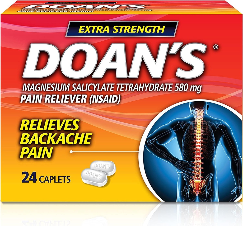 Doan's Backache Pain Reliever - Dodatna moč - 24 Številčnih kaplet na škatlo - pakiranje po 2